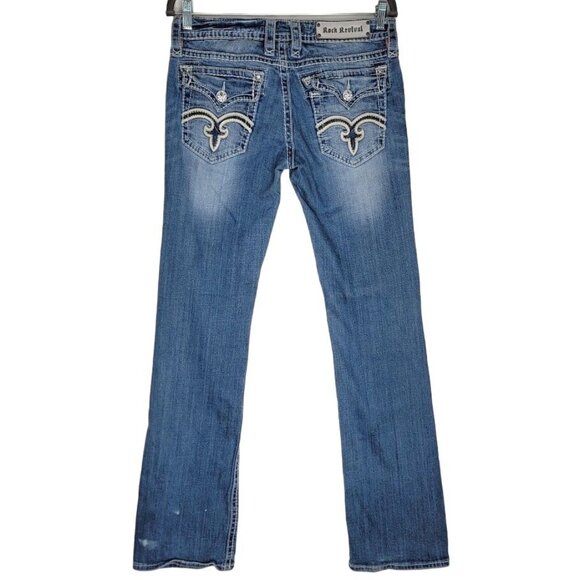Rock Revival Women's Bootcut Jeans Size 29 Denim Blue Distressed Fashion Issues - Picture 3 of 14